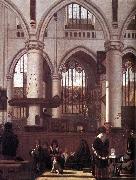 WITTE, Emanuel de The Interior of the Oude Kerk, Amsterdam, during a Sermon Sweden oil painting artist